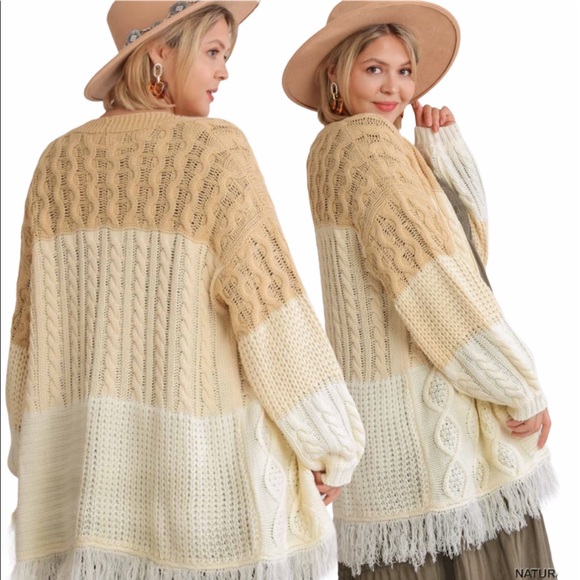 NEW UMGEE PLUS BOUTIQUE PATCHWORK Boho CARDIGAN SWEATER XL 1X - Picture 4 of 10